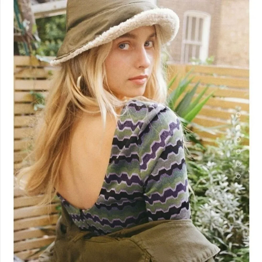 NWT Zara Green Purple Metallic Geo Striped 90s Y2K Cutout Mini Dress Size Small